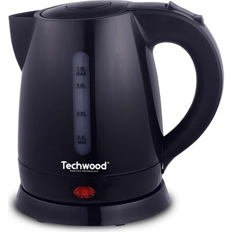 Bouilloire 1L Noir - Techwood TB-1056 - Arrêt automatique à ébullition - Protection contre la surchauffe (1/2)
