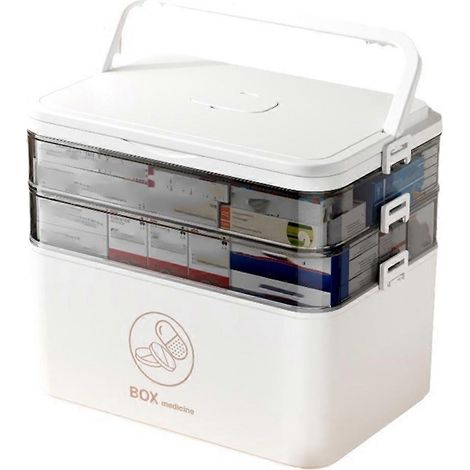 Boîte de rangement portable pour médicaments, boîte de rangement multifonctionnelle pour la maison et les voyages (1/5)