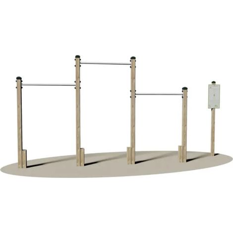 Trazioni alla sbarra Giochipark 4 montanti 3 barre &Oslash 4cm cartello incluso (1/2)
