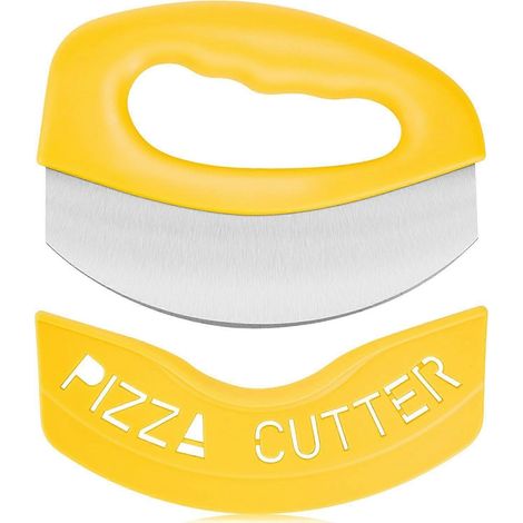 Hochwertiger Pizzaschneider aus Edelstahl mit Etui, ultrascharfe Klinge, Wiegemesser – das ideale Küchenutensil zum Schneiden von Pizzen zu Hause. (1/5)