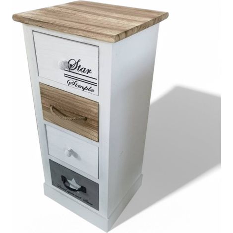 Mobiletto fisso in legno 4 cassetti 29x27xH63 cm (1/4)