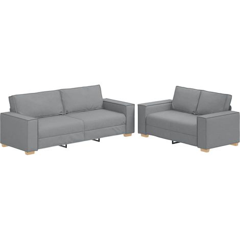 Maison Exclusive - Set di Divani 2 pz con Cuscini Grigio Chiaro in Tessuto (1/5)