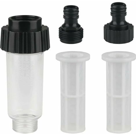 XVX Filtre  eau Filtre pour Nettoyeur Pompe de Jardin Filtre Tuyau Arrosage avec Raccord d'eau 3/4,1 connecteurs,2 filet de filtre pour Nettoyeur Haute Pression Pompe de Jardin,