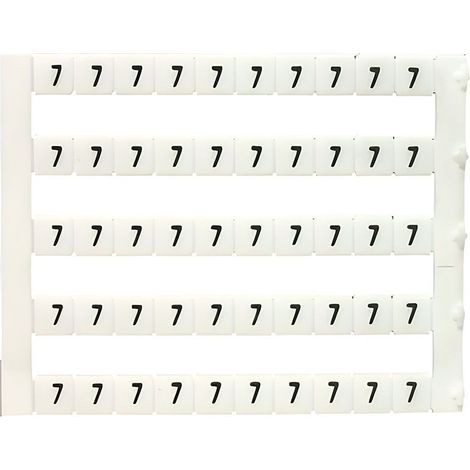 Lot de 50 étiquettes de marquage blanche 5x5mm, impression "7" - IMO