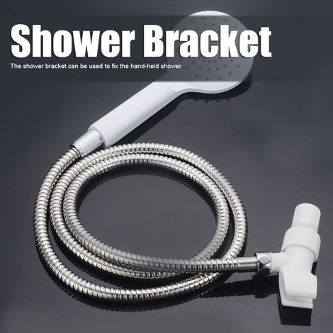 Support mural universel blanc pour pomme de douche - Adaptateur réglable et accessoire de salle de bain (1/5)