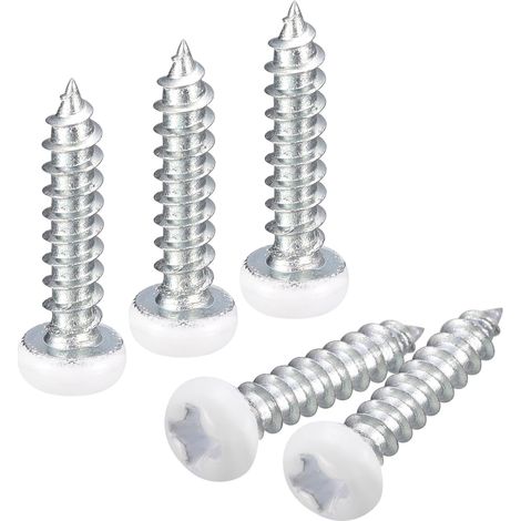 ST3x16mm Blanc Vis Autotaraudeuse, 100pcs Poêle Tête Phillips Bois Vis pour Travail Bois (1/5)