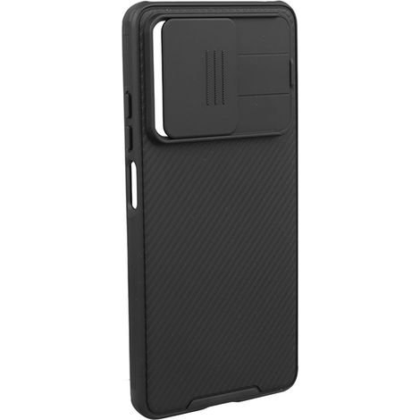 Étui pour Redmi Note 12 Pro 5G en TPU et PC, avec cache-objectif coulissant pour la caméra, protection antichoc, idéal pour les voyages et une utilisation quotidienne (noir). (1/5)
