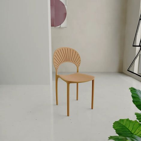 Chaise empilable en polypropylène couleur kaki Alba (1/4)