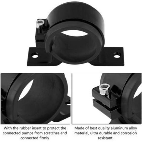 Support de montage de pompe à carburant de voiture en alliage d'aluminium 50mm, support de pince de filtre unique noir (1/4)
