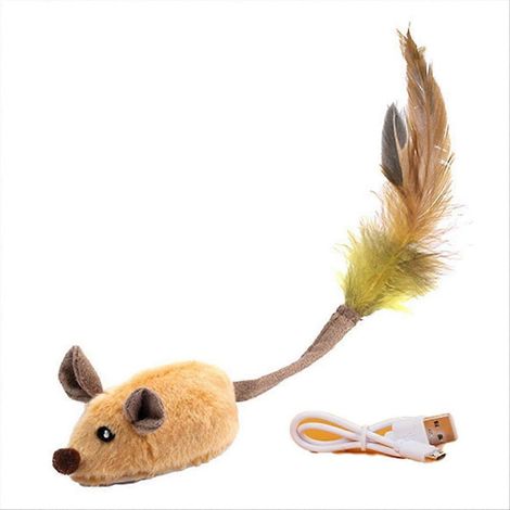 Mice électronique Moving jouet chat Self Play Gift jaune (1/5)
