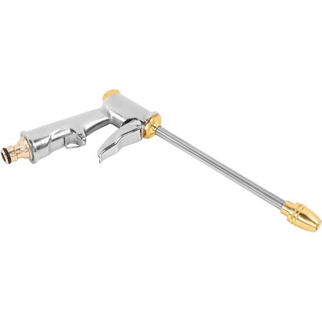 Pistola de agua a presión de mango largo para lavado de coches domésticos: boquilla pulverizadora para regar flores, jardines y suelos, así como para limpiar y lavar coches. (1/5)
