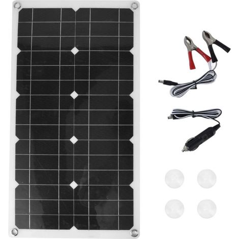 SJLERST 18V 100W Panneau solaire étanche Panneau de charge solaire Chargeur de batterie extérieur pour bateau de voiture domestique