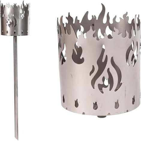 Torche de jardin extérieure motif feu, 1 élément combustible