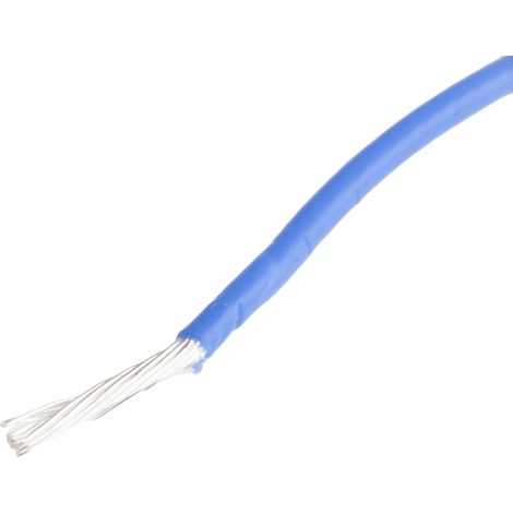 Fil de câblage à gaine PTFE RS PRO, 0,6 mm², 20 AWG, 200°C max, PTFE Bleu, 100m ( Prix pour Bobine de 100 Mètres )