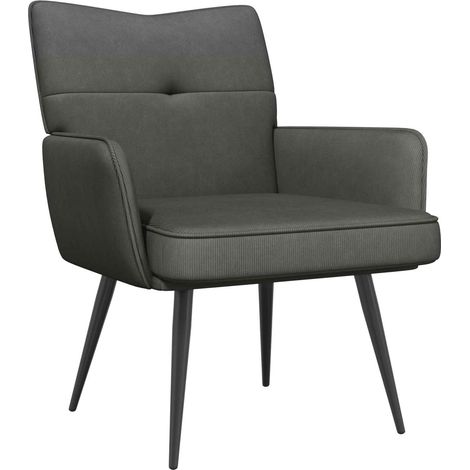 Armchair Dark Grey Corduroy Fabric vidaXL (1/5)