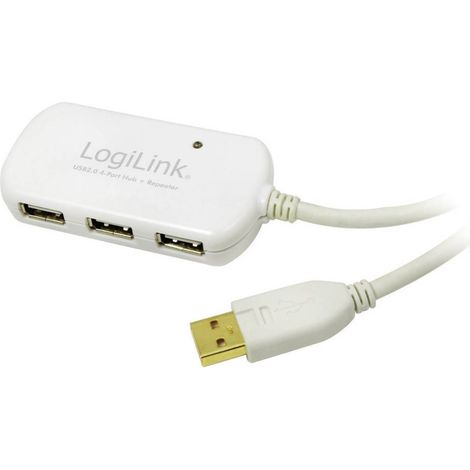 LogiLink Câble USB USB 2.0 USB-A mâle, USB-A femelle 12.00 m blanc contacts dorés, certifié UL UA0108 R01794 (1/3)