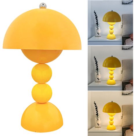 Lampe de table LED, lampe de table champignon à intensité variable, lumière d'ambiance décorative, 3 températures de couleur, jaune (1/5)