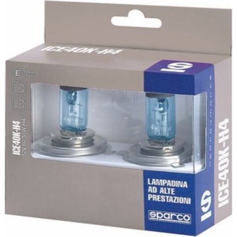 Bombilla para Automóvil Sparco ICE40K H4 12V 55W Blanco Azulado Efecto Xenon (1/2)