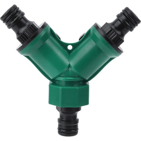 Raccord rapide pour tuyau d'arrosage, vanne de dérivation, adaptateur, robinet de jardin en Y ABS 2 voies (1/5)