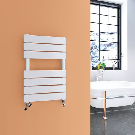 SKY Bathroom Flat Panel Heated Towel Rail Radiator Central Heating 650x400mm White (1/5)