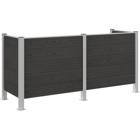 Valla de Cubo de Basura Gris 237 x 85 x 115 cm Aluminio y WPC vidaXL