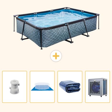 Exit-toys Piscine Exit Rectangulaire - Effet Pierre - 300x200x65 cm - 5-pièces S278 (1/5)