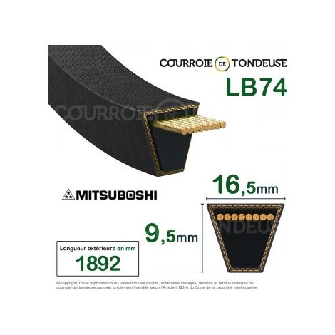 Courroie de coupe KUBOTA CA1706