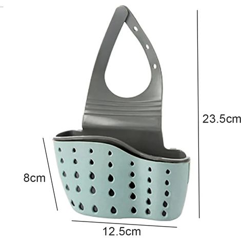 (Vert clair Pro) Panier égouttoir de rangement pour la maison, porte-savon/éponge réglable, sac égouttoir suspendu, accessoires de cuisine (1/5)