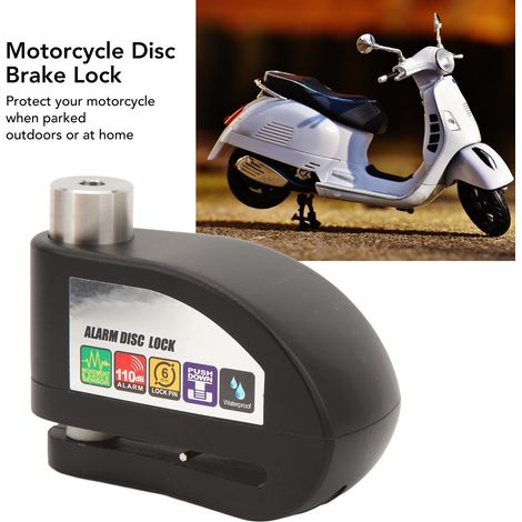 Antivol de disque de frein de moto 110 dB, en acier inoxydable, antirouille et étanche, convient aux motos, vélos et scooters. (1/5)