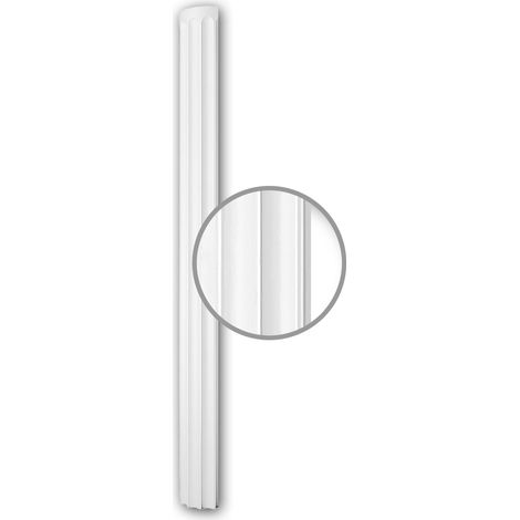 Fût de demi-colonne 116010 Profhome Colonne Élement décorative style Néo-Classicisme blanc (1/5)
