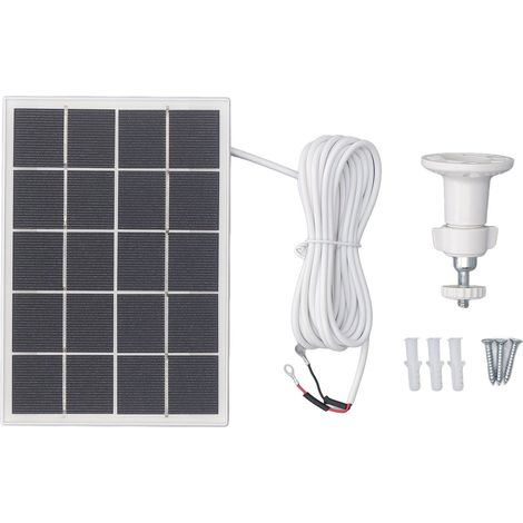 Ortviai Panneau Solaire 3 W 5 V pour Caméra de Sécurité Extérieure – Silicium Monocristallin, Blanc (1/5)