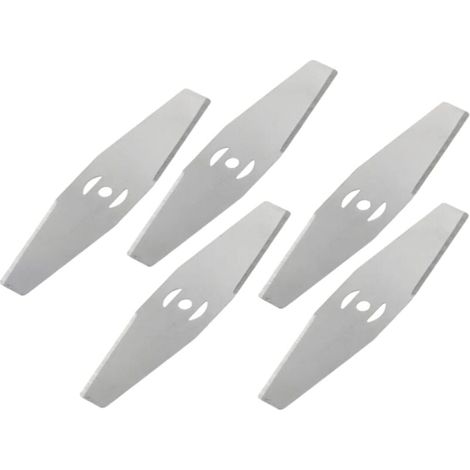 Paquete de 5 cuchillas de repuesto para desbrozadoras - Cuchillas de acero para cortacéspedes eléctricos - Compatibles con desbrozadoras y recortadoras - Juego de accesorios para herramientas de jardi (1/4)