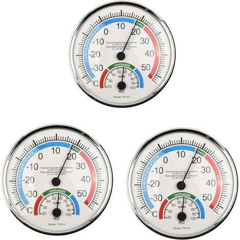 Lot de 3/6/9 thermomètres hygromètre 2 en 1 pour intérieur et extérieur, Appareil de Mesure de température et d'humidité sans Fil, hygromètre analogique pour intérieur, (1/4)