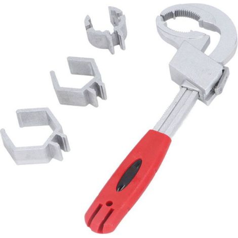 Cle De Salle De Bain - A Double Extremite - Reglable - Ouverture 80 Mm - Pour Robinets Et Vannes - 1 Unite (1/4)