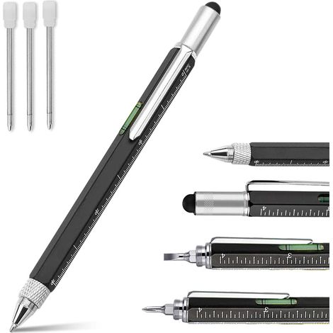 1 Stylo multifonction, Règle, Niveau, Tournevis, Stylet tactile, Cadeau homme bricolage (1/5)