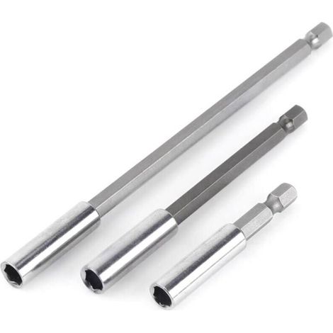 Extensión magnética para puntas de destornillador con vástago hexagonal de 60 mm, 100 mm y 150 mm (3 piezas de 1/4")