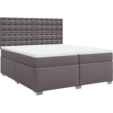 Maison Exclusive - Giroletto a Molle con Materasso Grgio 200x200 cm in Similpelle