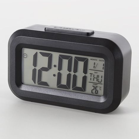 Wecker, batteriebetrieben, Nachtmodus, 12/24-Stunden-Anzeige, kabellos, kleiner Wecker (Schwarz) (1/5)