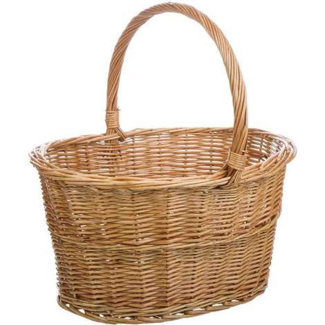 Cesta de mimbre marrón 42x30x22/42 (1/4)