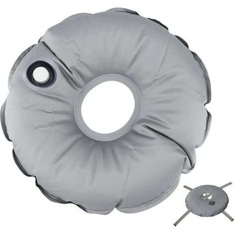 Sac Rond de Poids pour Eau, 17,7 Pouces Sac de Poids de Base de Parasol Sac de Poids de Base de Drapeau de Plume de Parapluie Rond Pliable Portable pour L'extérieur et L'intérieur (1/5)