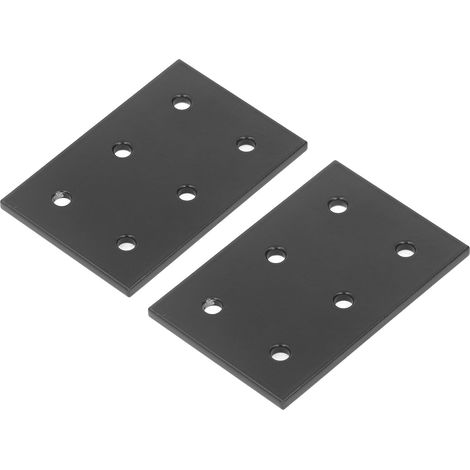 2 plaques de jonction à 6 trous en alliage d'aluminium résistant à la rouille et à la corrosion, plaques de connexion plates pour machines et meubles 6060 (1/5)