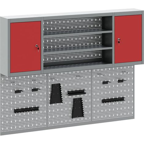 Maison Exclusive - Set di armadi per attrezzi con lo scaffale 6 pz Rosso (1/5)