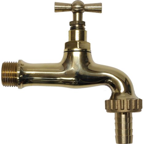 Robinet en laiton mod.195 / L avec raccord de tuyau pour fontaine de jardin 1/2 "