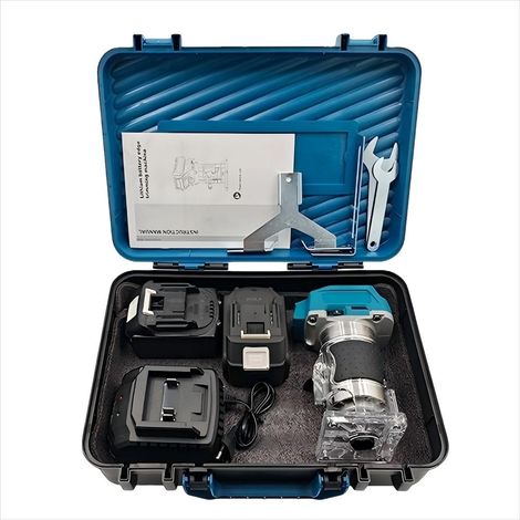 Coupe-bordures en bois WD-08, double batterie au lithium 48 V + outils assortis, kit d'outils de travail du bois portable.