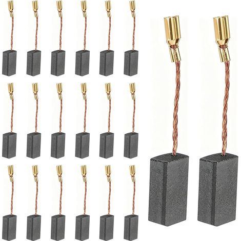 Kohlebürsten – 20er-Pack – Kohle – Für Elektromotoren – Schleifmaschinen und Bohrmaschinen – 5 x 8 x 15 mm (1/5)