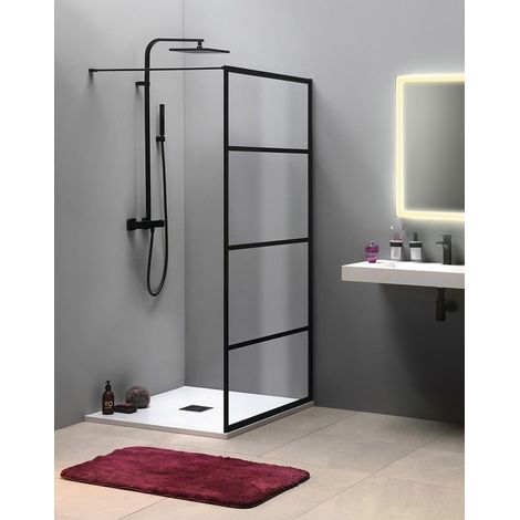 Paroi de douche CURE BLACK 900 mm, verre clair (1/5)