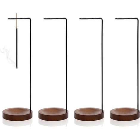 4-teiliges Räuchergefäß-Set, umgedrehter Räucherstäbchenhalter aus Holz mit kegelförmiger Spirale, Räuchergefäß für Yoga, Meditation, Aromatherapie, Büro, Schlafzimmer