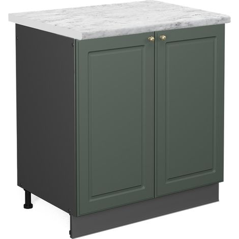 Armario bajo para fregadero Fame-Line, Verde dorado Casa de campo, 80 cm , ET Mármol, Vicco (1/5)