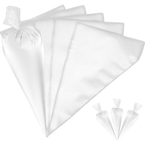 Lot de 200 poches à douille jetables - Pou décoation de pâtisseies, tates, biscuits, pâtisseies maison (tanspaent)