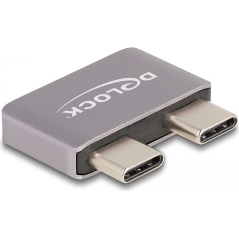 Delock Adaptador USB 40 Gbps USB Type-Câ¢ 2 x macho a 2 x hembra protector de puerto de metal
